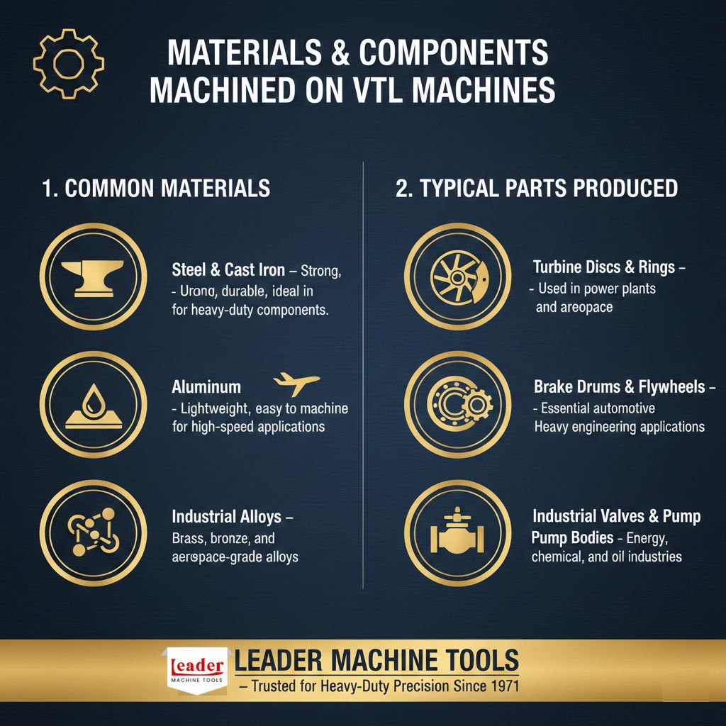 Common Materials and Parts Machined on VTLs