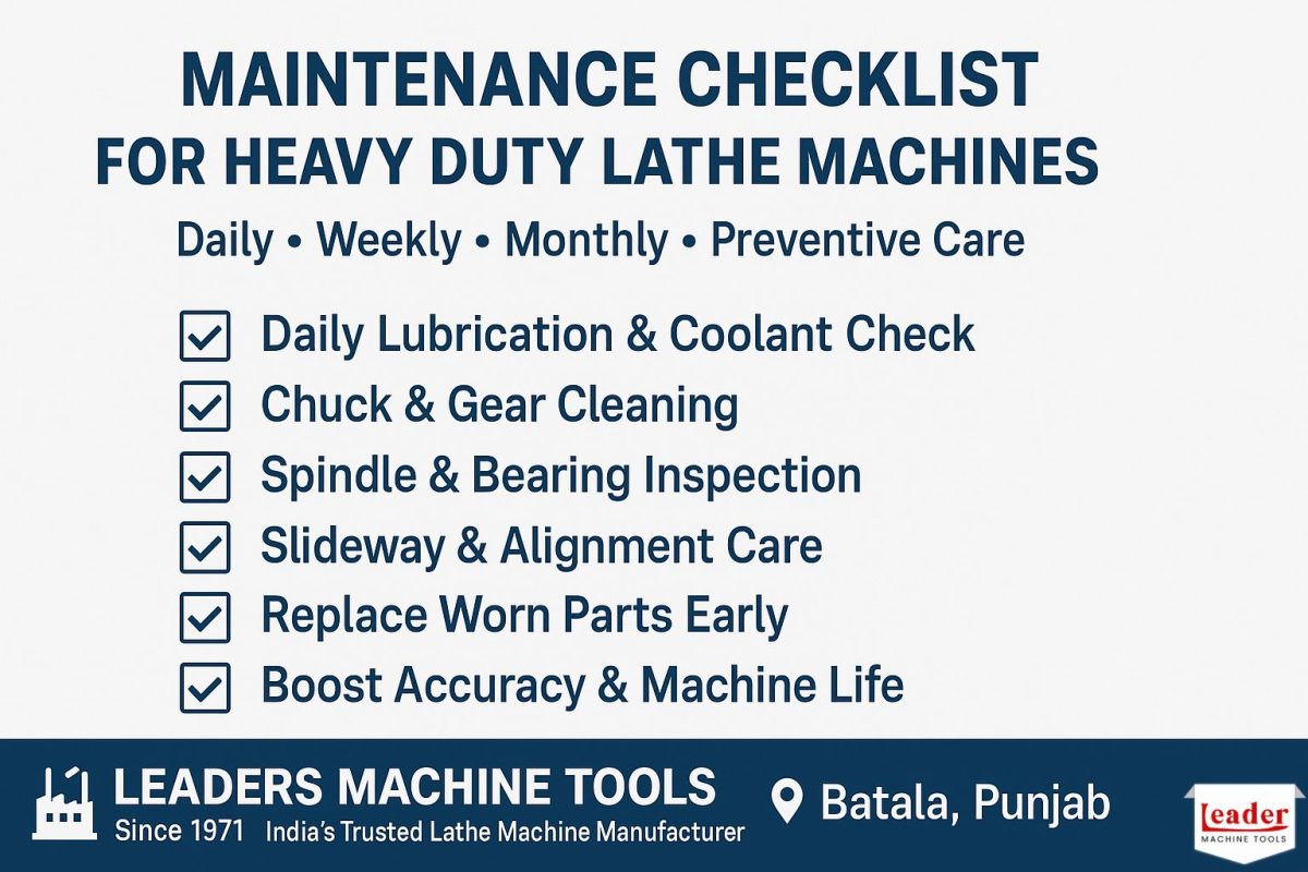 Maintenance Checklist for Heavy Duty Lathe Machines