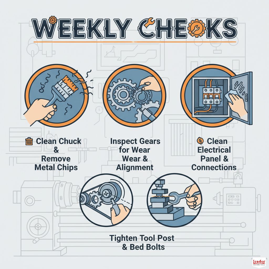 Weekly Checks (Chuck Cleaning, Gear Inspection)